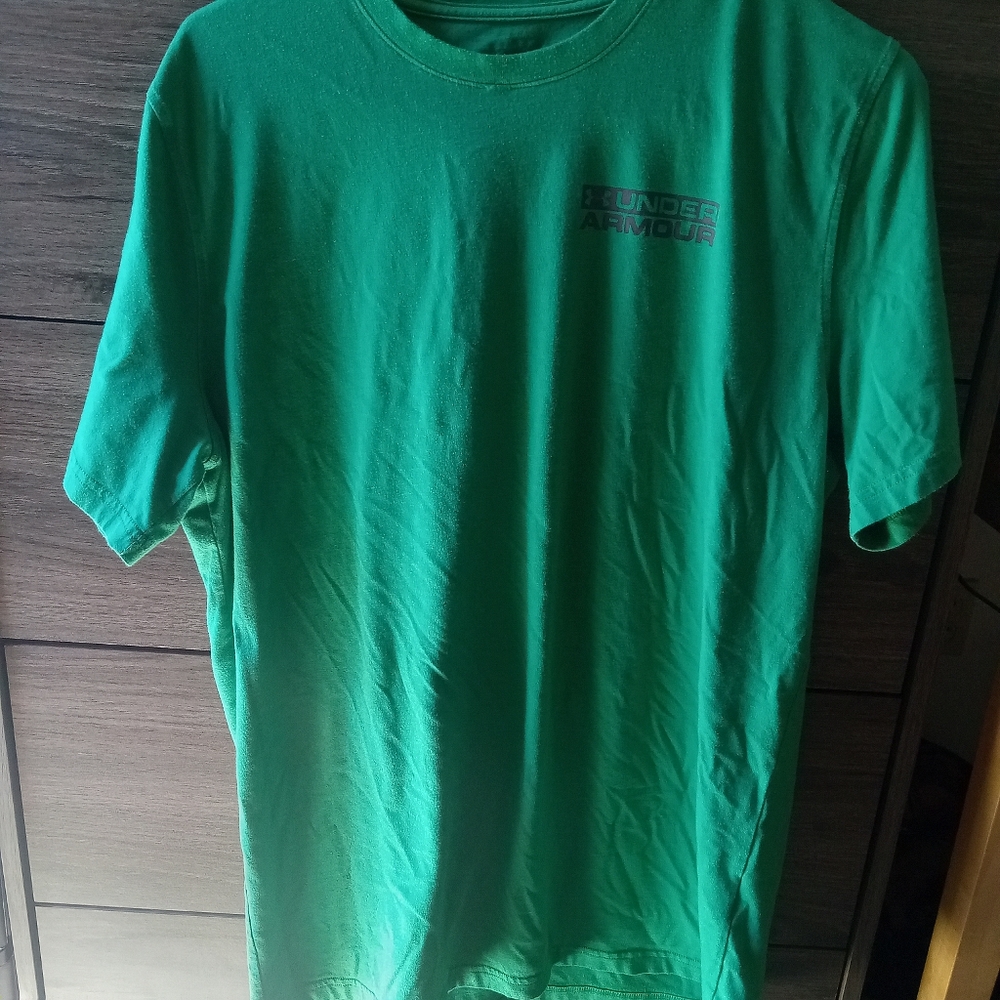 Under Armour, Green Short Sleeve T-Shirt, Mens Medium